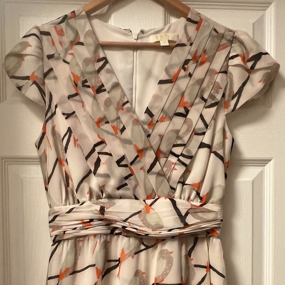 Erin Fetherson Bird Print Dress - size 4 Anthropologie